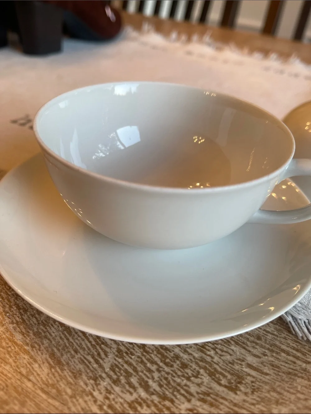 Classic White Arzberg Porcelain Tea Cup and Saucer Set - 2 German made